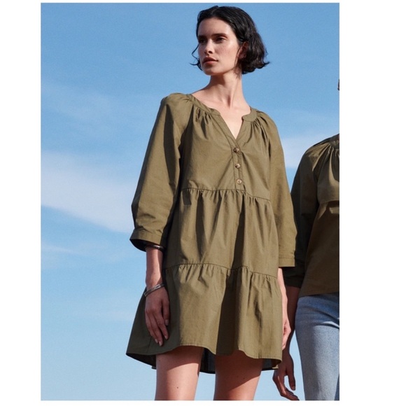 Sanctuary Button Babydoll Mini Dress Olive Size XS - Picture 1 of 10